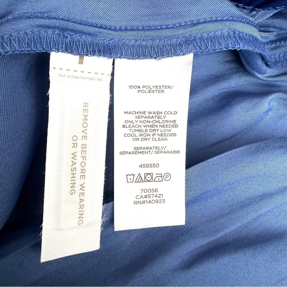 Loft Bright Blue Rounded Hemline Midi Skirt Size Large - Picture 6 of 6